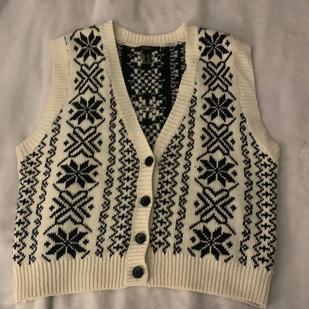 F21 Button Up Sweater Vest 🖤